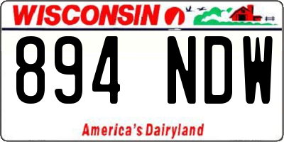 WI license plate 894NDW