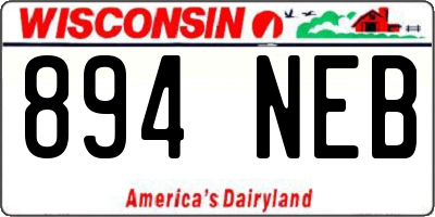 WI license plate 894NEB