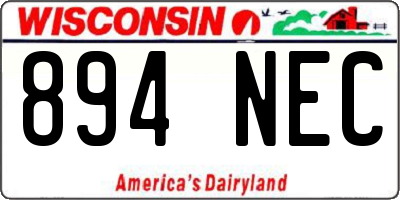 WI license plate 894NEC