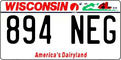 WI license plate 894NEG