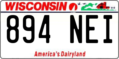 WI license plate 894NEI