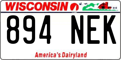 WI license plate 894NEK