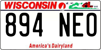WI license plate 894NEO