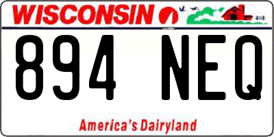 WI license plate 894NEQ