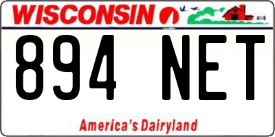 WI license plate 894NET