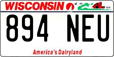 WI license plate 894NEU