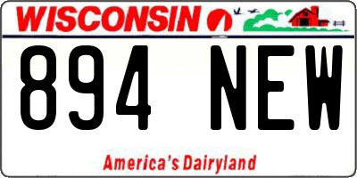 WI license plate 894NEW
