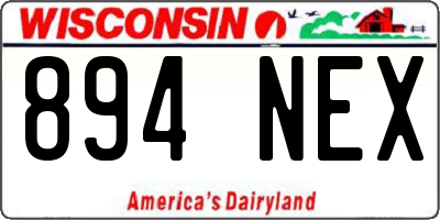 WI license plate 894NEX