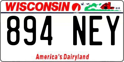 WI license plate 894NEY