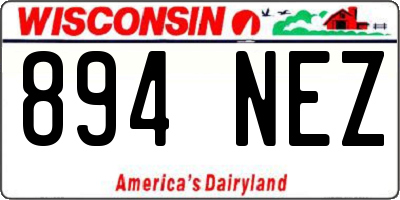 WI license plate 894NEZ