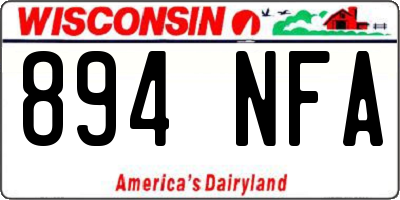 WI license plate 894NFA