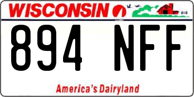 WI license plate 894NFF