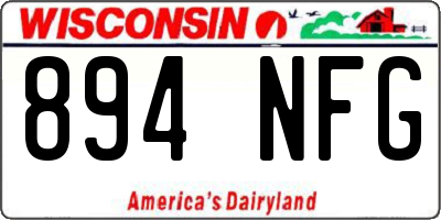 WI license plate 894NFG