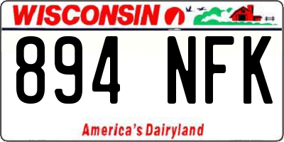 WI license plate 894NFK