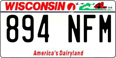 WI license plate 894NFM