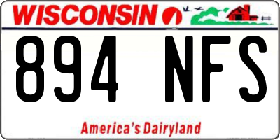 WI license plate 894NFS