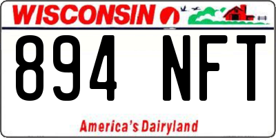 WI license plate 894NFT