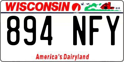WI license plate 894NFY