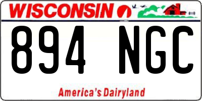 WI license plate 894NGC