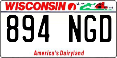 WI license plate 894NGD