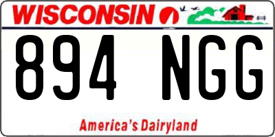 WI license plate 894NGG