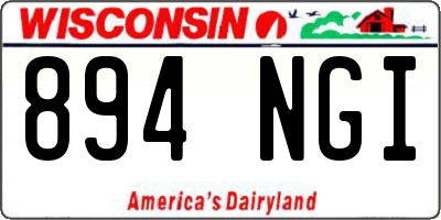 WI license plate 894NGI