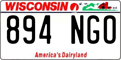 WI license plate 894NGO