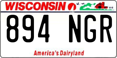 WI license plate 894NGR