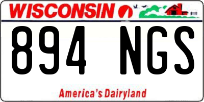 WI license plate 894NGS