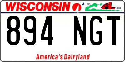 WI license plate 894NGT
