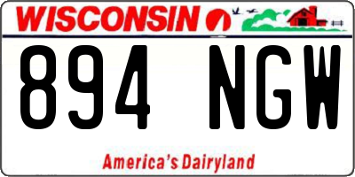 WI license plate 894NGW