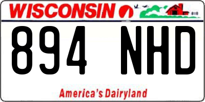 WI license plate 894NHD