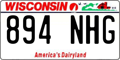 WI license plate 894NHG