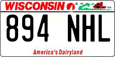 WI license plate 894NHL