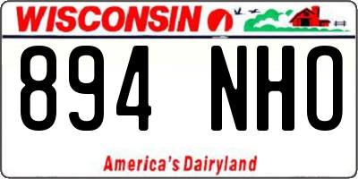 WI license plate 894NHO