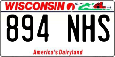 WI license plate 894NHS
