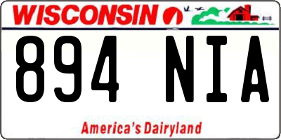 WI license plate 894NIA