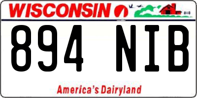 WI license plate 894NIB