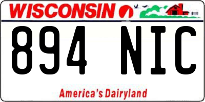 WI license plate 894NIC