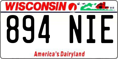 WI license plate 894NIE