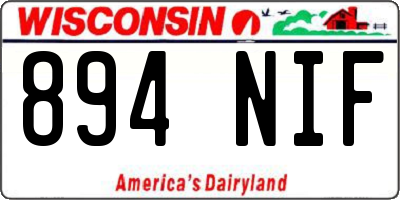 WI license plate 894NIF