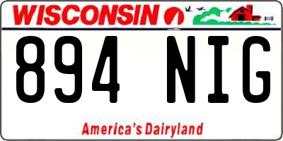 WI license plate 894NIG