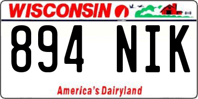 WI license plate 894NIK