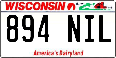 WI license plate 894NIL