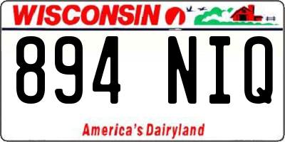 WI license plate 894NIQ