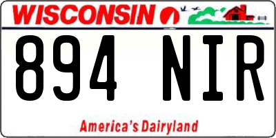 WI license plate 894NIR