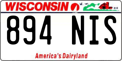 WI license plate 894NIS