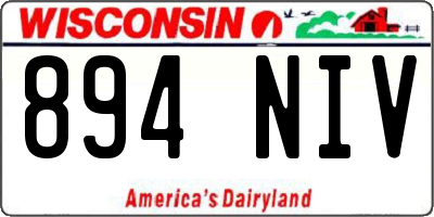 WI license plate 894NIV