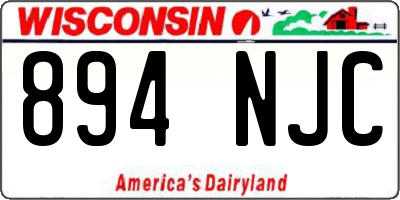 WI license plate 894NJC