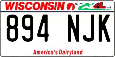 WI license plate 894NJK